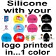 Custom Printed Caps - Silicone Cap with 1 colour Logo