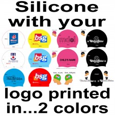 Custom Printed Caps - Silicone Cap with 2 colour Logo