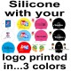 Custom Printed Caps - Silicone Cap with 3 colour Logo