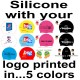 Custom Printed Caps - Silicone Cap with 5 colour Logo
